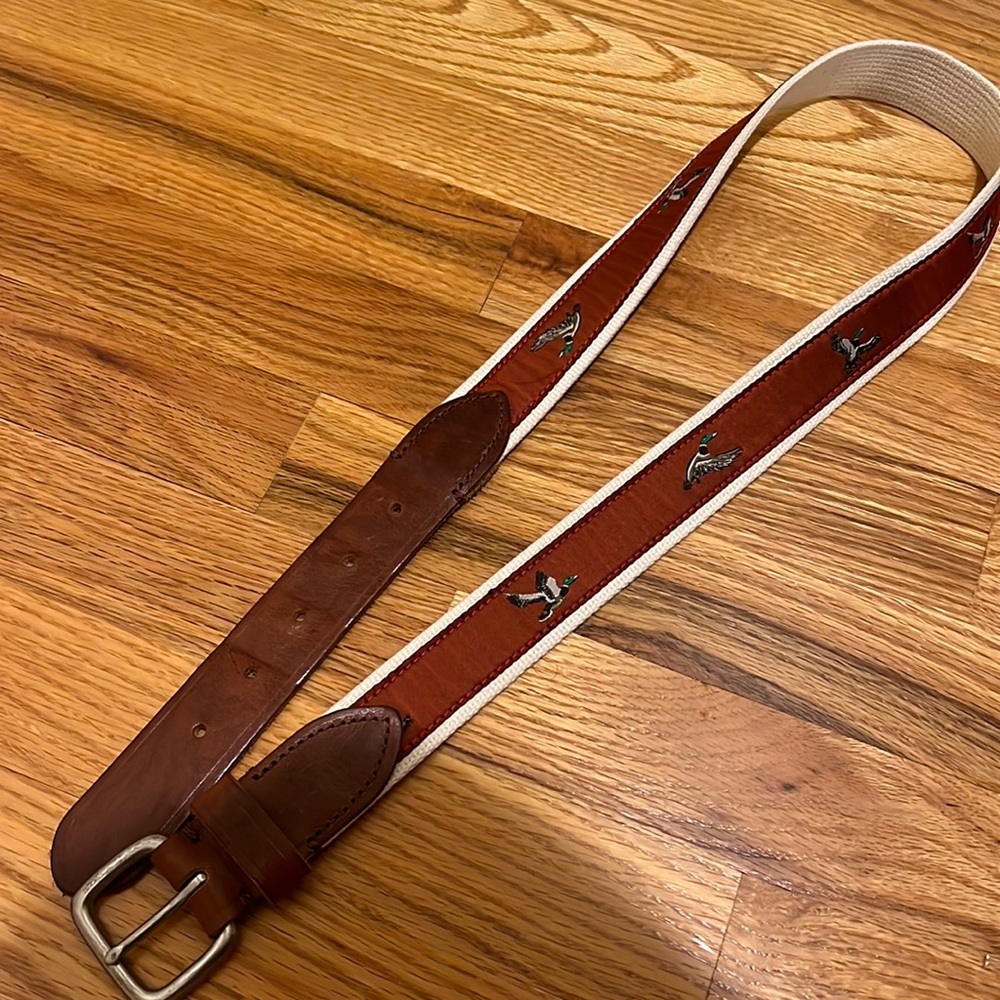 J. Crew Men’s Leather Belt | Sz 34 | Made in USA | Pheasant